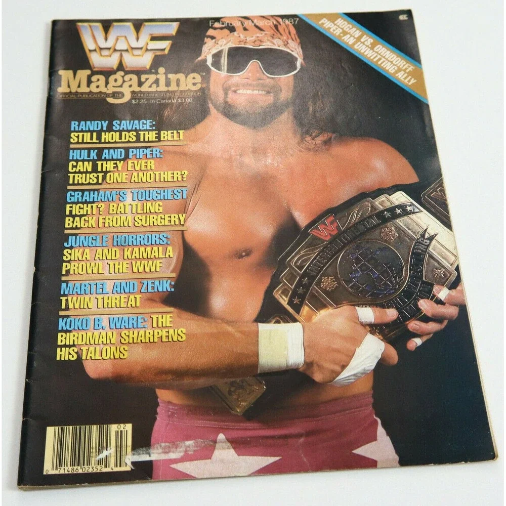 WWF MAGAZINE - FEB / MARCH 1987 - MACHO MAN / INCLUDES 86/87 WWF MERCHANDISE CAT